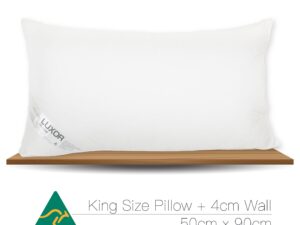 Luxor Australian Made Hotel King Size Pillow with 4cm Wall Single Pack