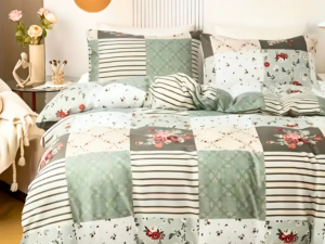 Dreamfields - Emerald Plaid Quilt Cover Set - (3pcs, Queen Size)