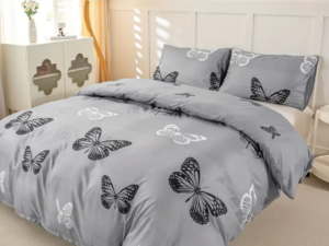 Dreamfields - Mono Papilio Quilt Cover Set - (3pcs, Super King Size)