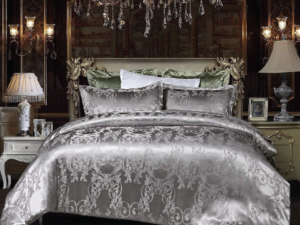 Dreamfields - Silvery Royal Quilt Cover Set - (3pcs, Double Size)