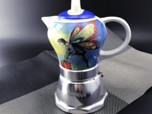 Fairy Vintage Porcelain Ceramic Italian Stove Top Espresso Coffee Maker 3-4Cups