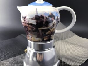 Afternoon Tea Vintage Porcelain Ceramic Italian Stove Top Espresso Coffee Maker