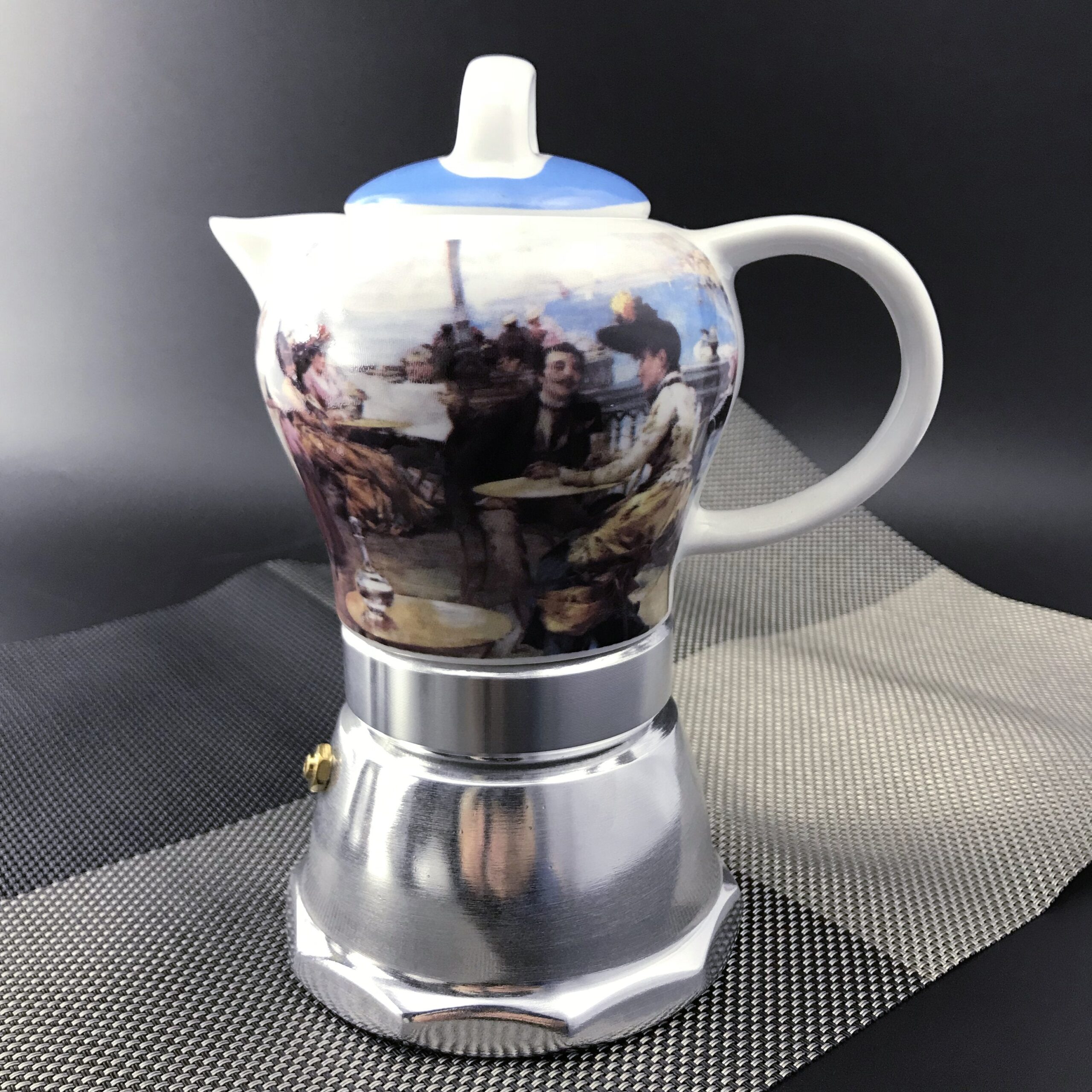 Afternoon Tea Vintage Porcelain Ceramic Italian Stove Top Espresso Coffee Maker