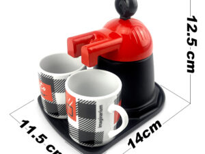 Red Mini Expresso 2Cups Ceramics Coffee Maker Moka Coffee Maker Italian Classic
