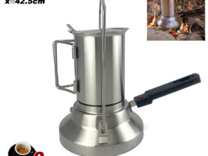 2 In 1 Camping Stainless Steel 9Cup Pot Moka Coffee Maker Italian Espresso