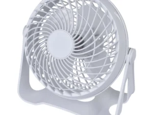 USB Powered Desk Fan – Portable 2-Speed Adjustable Angle Cooling Fan (White)