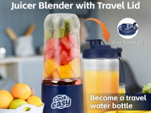 400ml USB-C Rechargeable Portable Juicer w/ Travel Lid – Personal Blender for