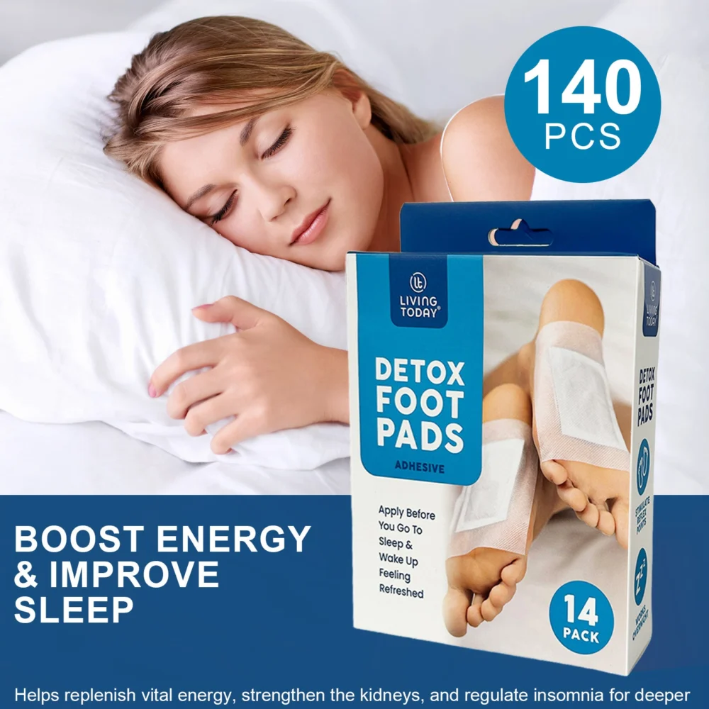 140 Pcs Cleansing Detox Foot Pads – 100% Natural Herbal Detox Patches (12 × 10