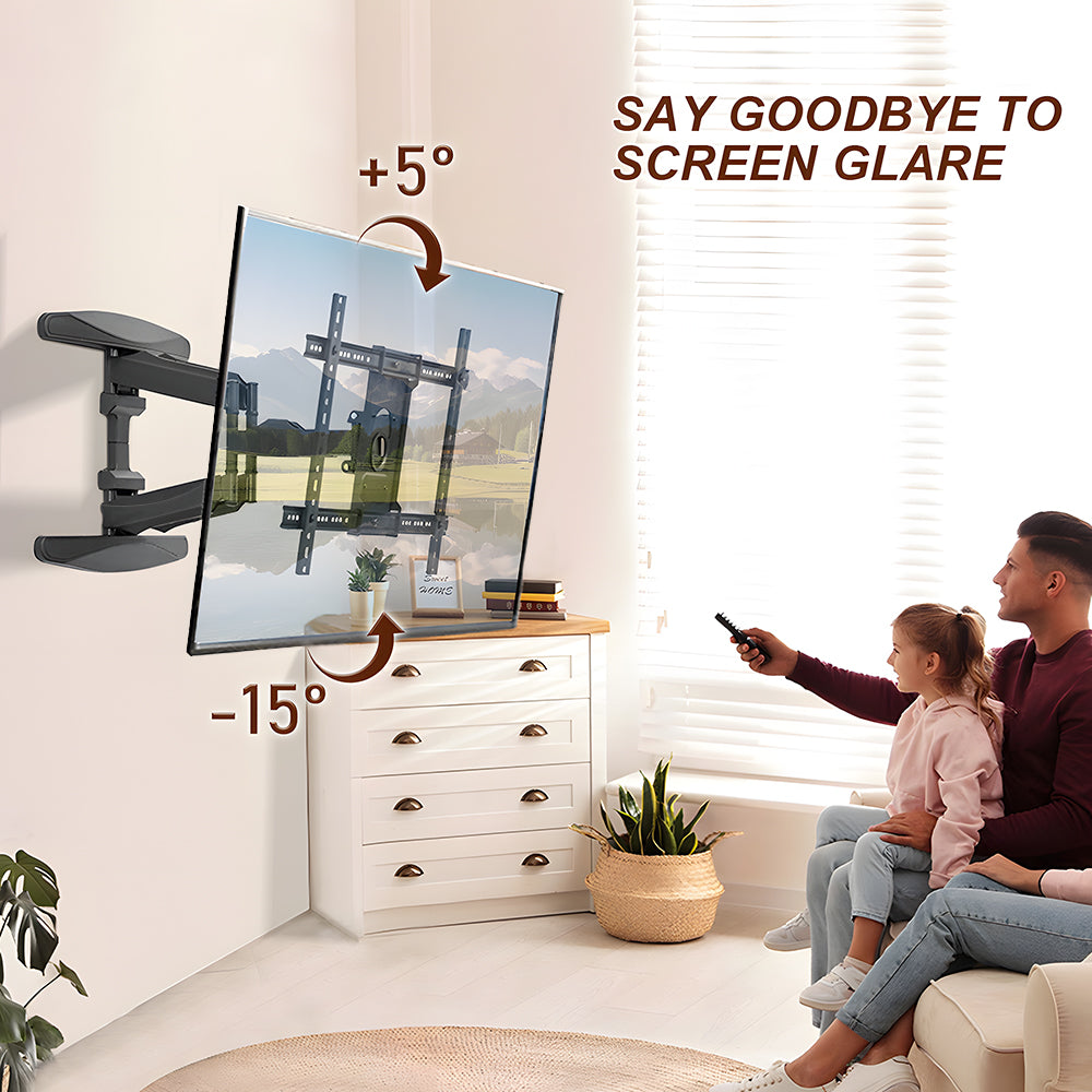 Telescopic Swivel & Tilt TV Monitor Wall Mount Bracket Load up to 85kg Full