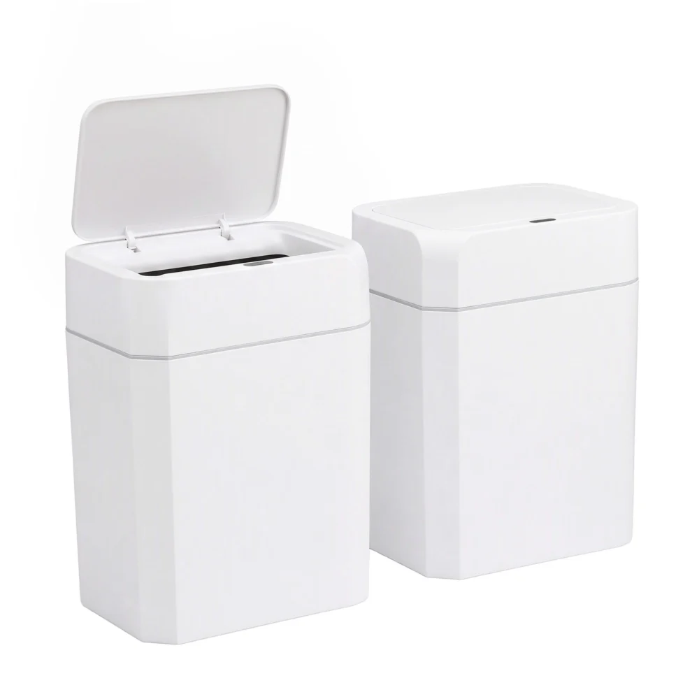 Artiss Rubbish Bin 12L 2-Pack Sensor Kitchen Automatic Motion Touchless White