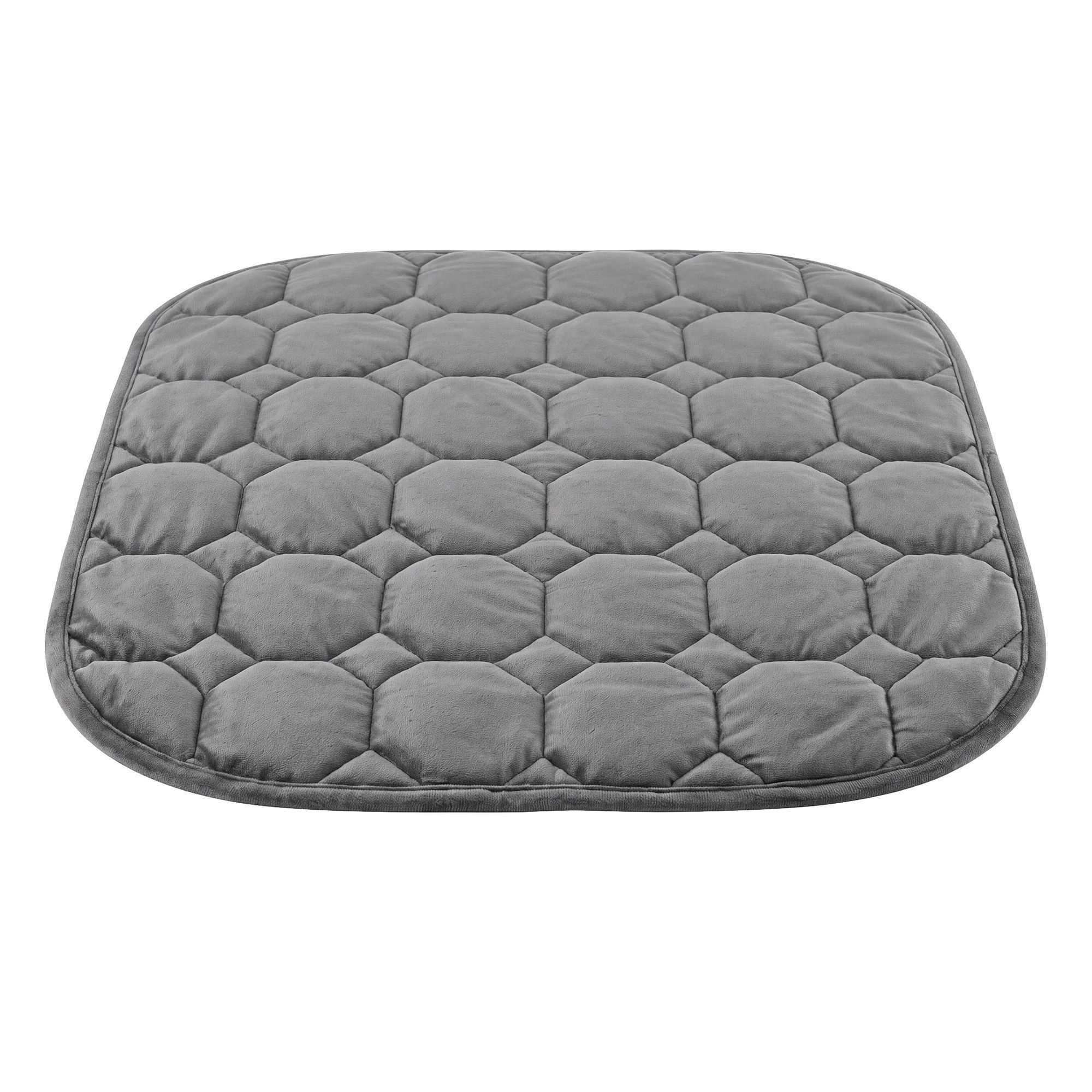 Giselle Weighted Lap Blanket 3.2KG Grey Crystal Velvet Quilted Glass Bead Fill