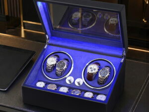 Embellir Watch Winder Automatic Double Watch Winder Box LED Black