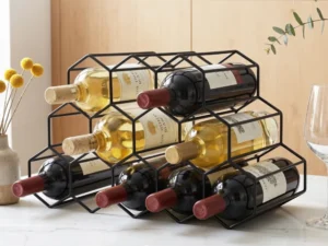 Artiss Wine Rack Metal 12 Bottle No Assembly Required Black