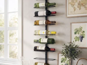 Artiss Wall Mounted Wine Rack 9 Bottles Display Storage Organizer Metal Black