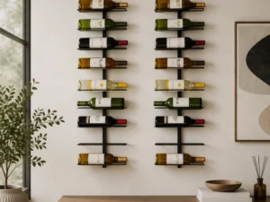 Artiss Wall Mounted Wine Rack Holder Black Metal - Set of 2 (18-Bottle Capacity)