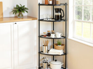 Artiss 5-Tier Kitchen Corner Shelf Rack Stand Microwave Metal Storage Shelves