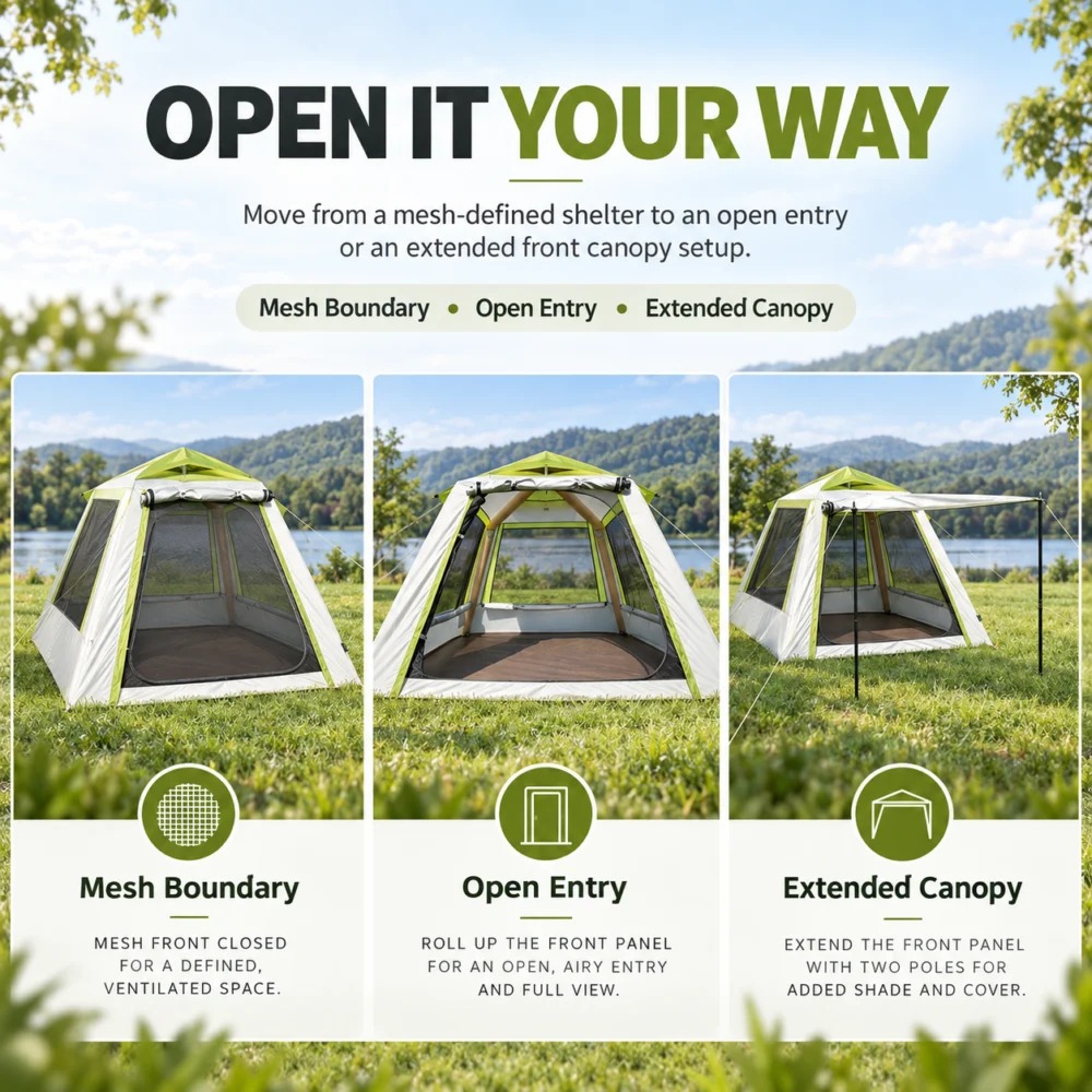 Weisshorn Inflatable Mesh Gazebo Tent, Air-Frame with Extendable Canopy