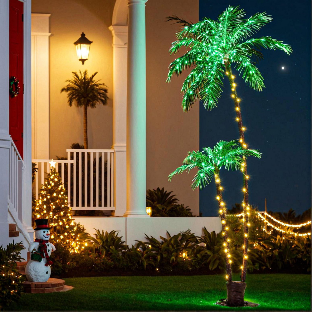 Jingle Jollys Christmas Tree 2.1m LED Lighted Xmas Palm Trees Party Decorations