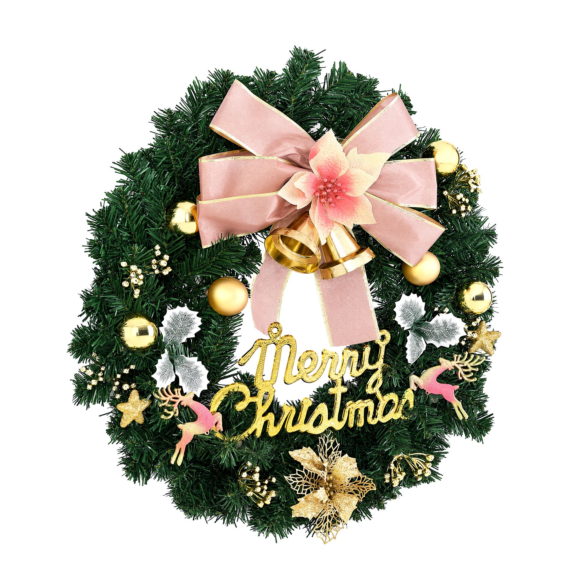 Jingle Jollys Christmas Wreath 60CM Garland Flowers Baubles Party Decorations