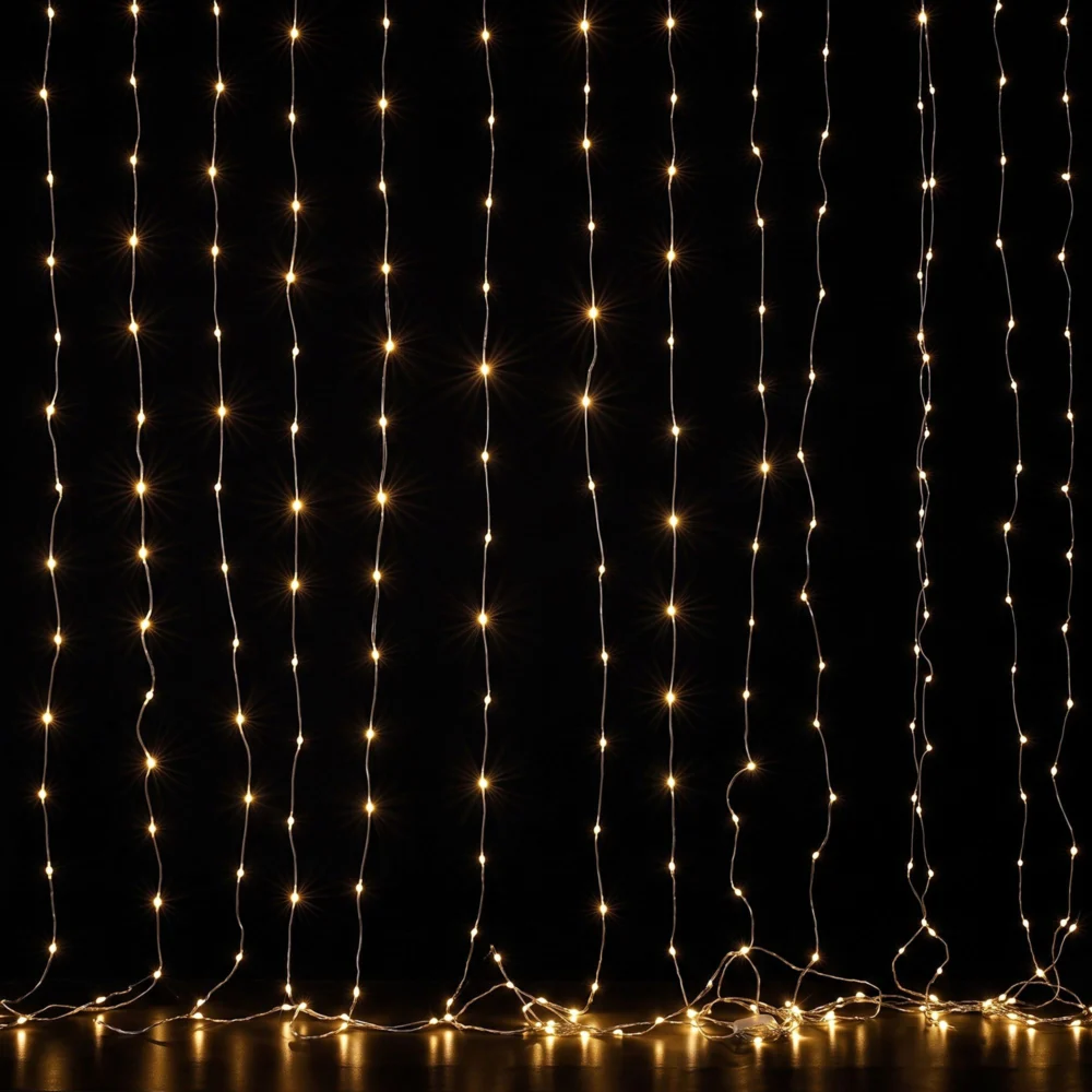 Jingle Jollys 3X3M Christmas Lights Curtain String Light 300 LED Warm White