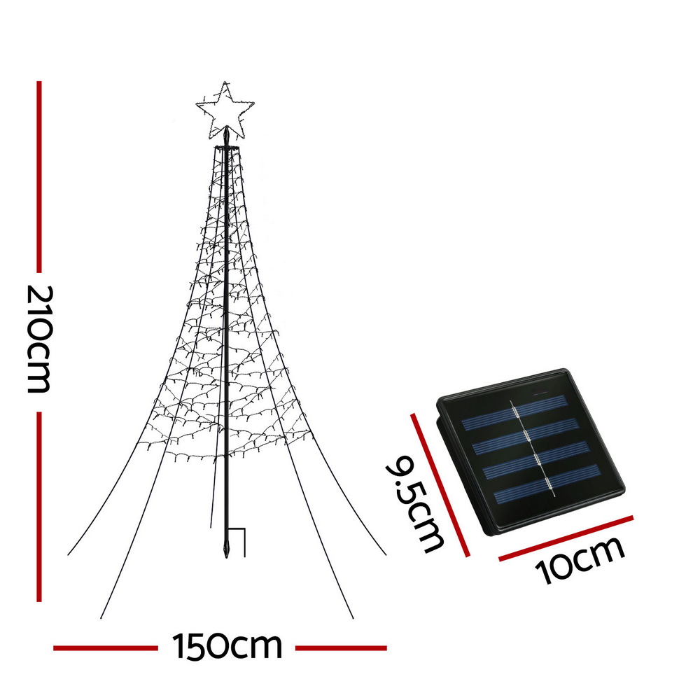 Jingle Jollys Solar Christmas Tree 2.1m 320 LED Net Lights Xmas Trees Decoration
