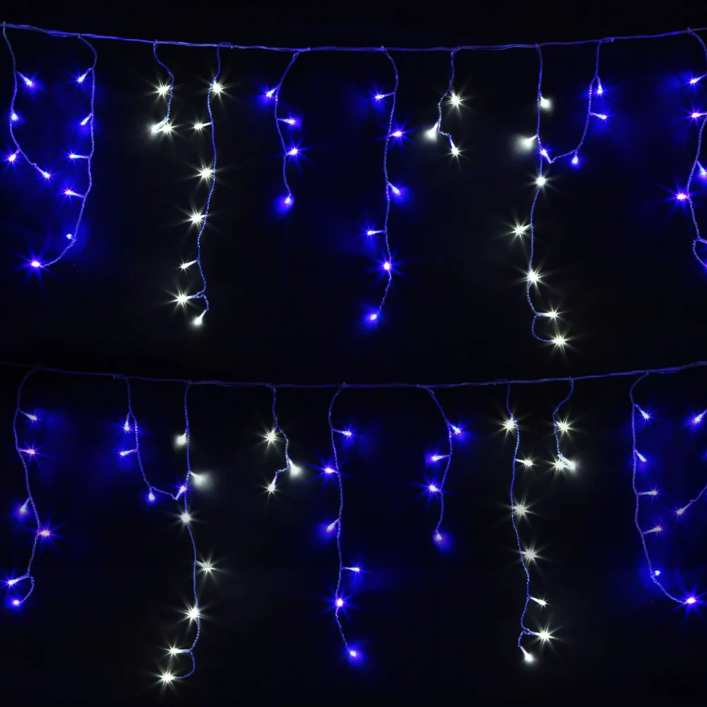 20M Christmas Lights Icicle Light 800 LED Blue White Decor Jingle Jollys