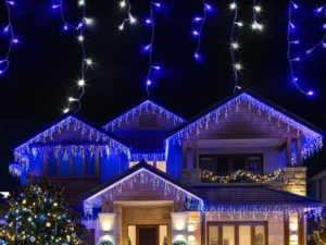 20M Christmas Lights Icicle Light 800 LED Blue White Decor Jingle Jollys