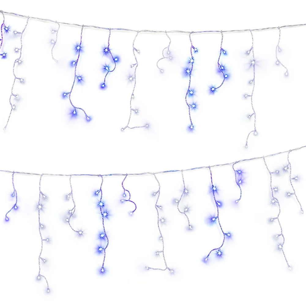 20M Christmas Lights Icicle Light 800 LED Blue White Decor Jingle Jollys