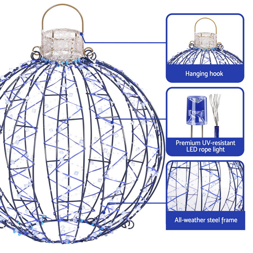 Jingle Jollys Christmas Lights 320 LED Fairy Light 3pcs Ball Decorations Set
