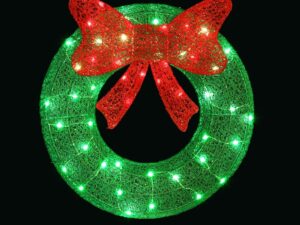 Jingle Jollys Christmas Lighted Wreath Solar Powered Indoor Outdoor Decoration