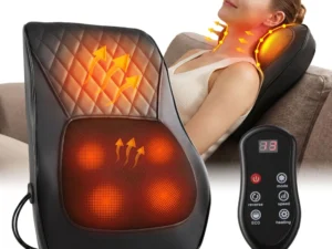 Livemor Back Massager w/ Heat & Traction, Neck & Shoulder Massage Pillow