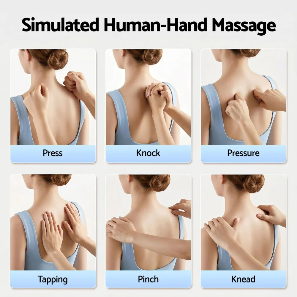 Livemor Back Massager w/ Heat & Traction, Neck & Shoulder Massage Pillow