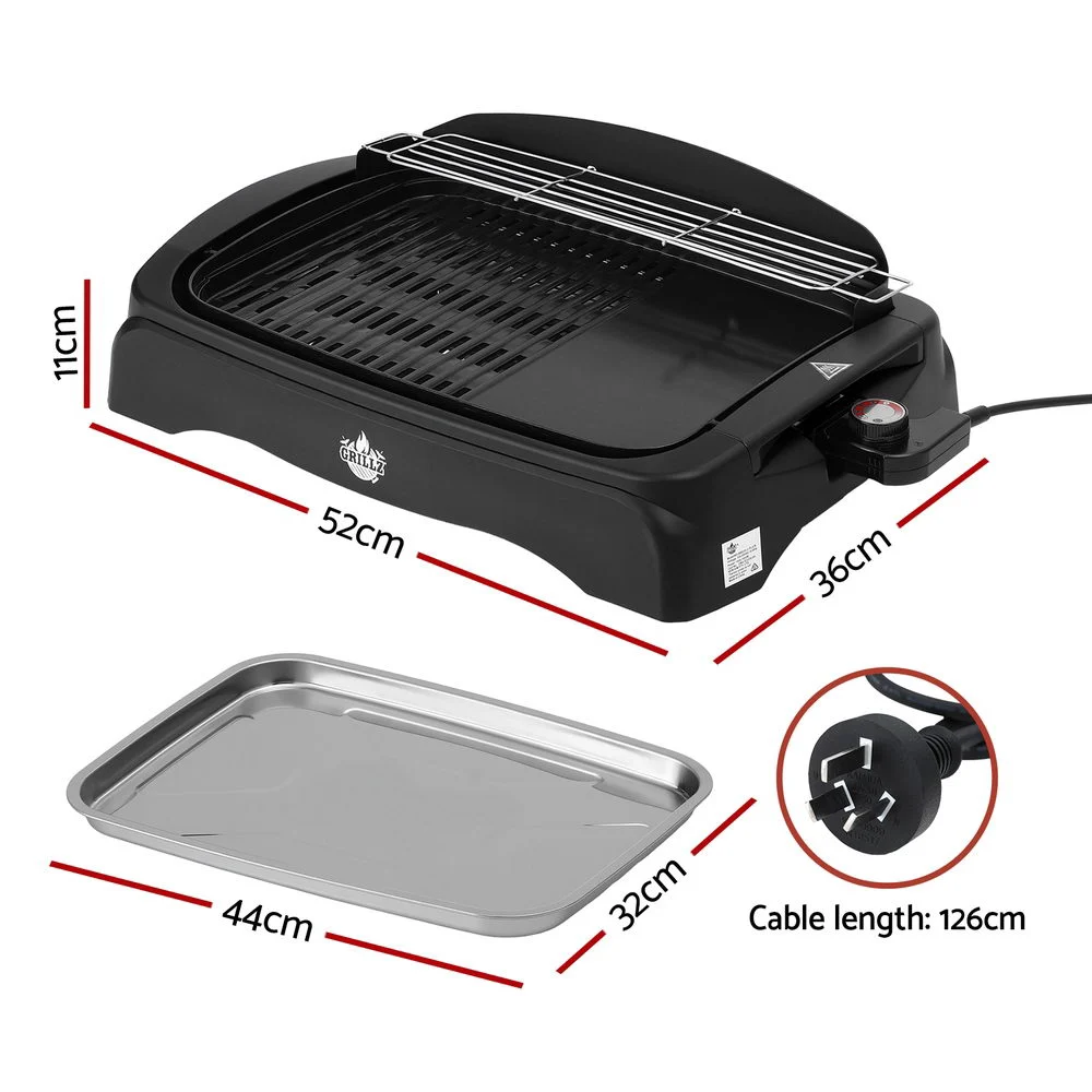 Grillz 1950W Electric BBQ Grill Non-stick Plate for Indoor Outdoor