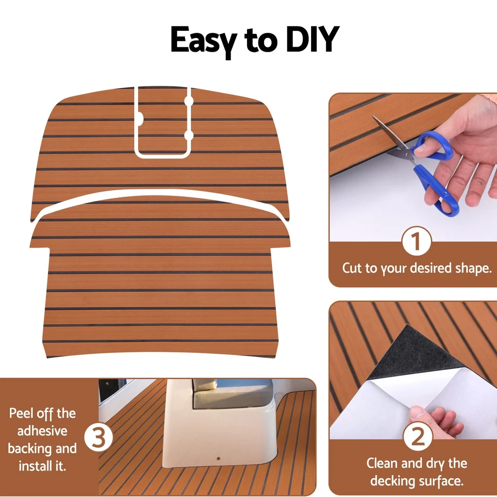 Seamanship EVA Foam Boat Flooring Decking Mat 240x90cm 6mm Brown
