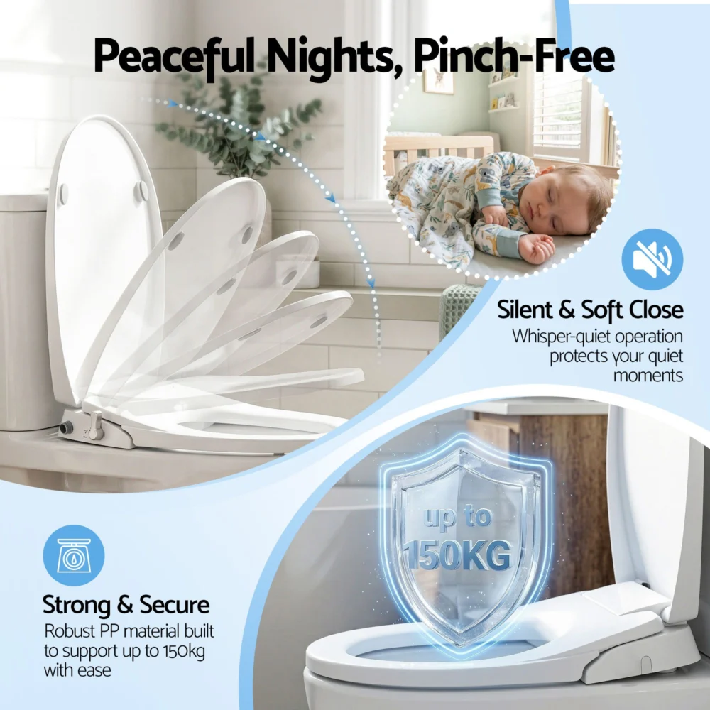 Cefito Non Electric Bidet Toilet Seat O-Shape Dual Nozzle Soft Close WaterMark