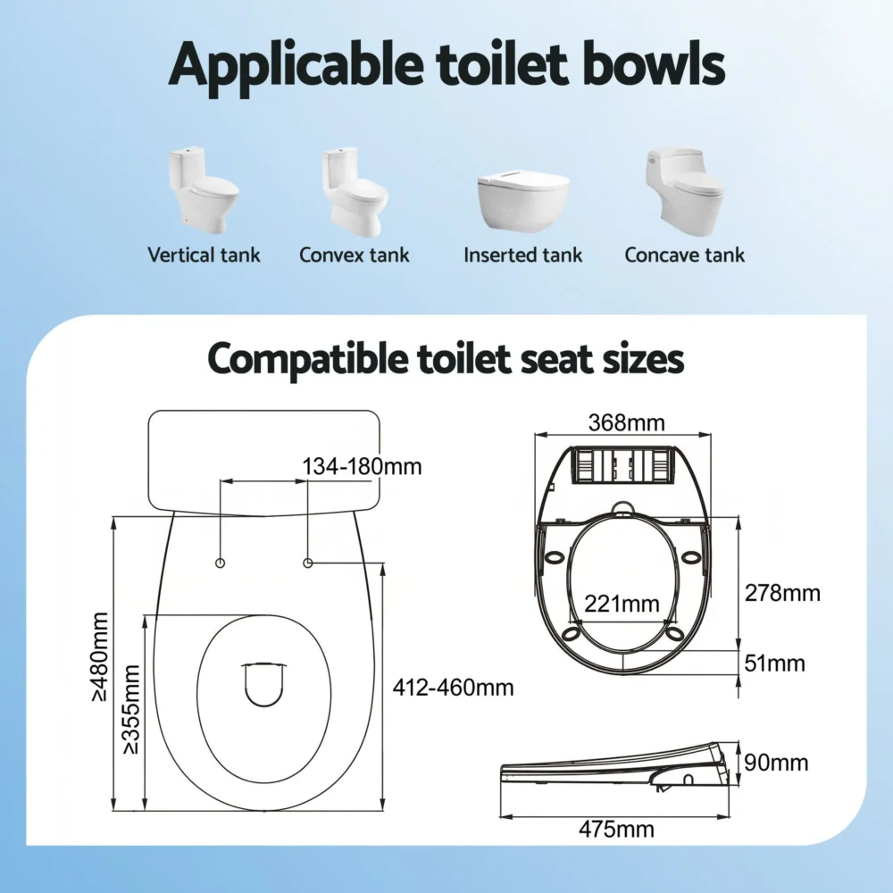 Cefito Non Electric Bidet Toilet Seat O-Shape Dual Nozzle Soft Close WaterMark