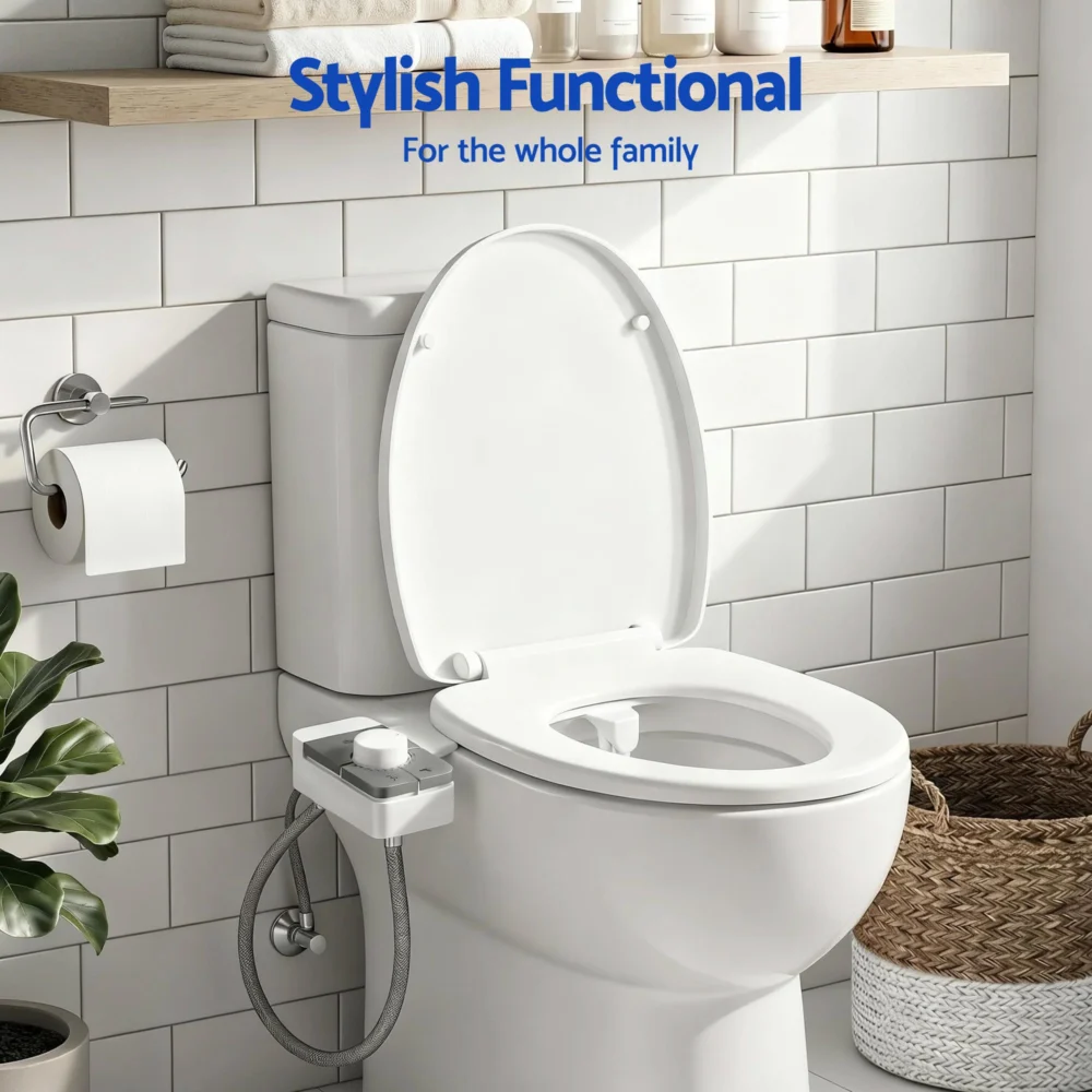 Cefito Non-Electric Ultra-Slim Bidet Attachment Detachable Bidet w/ Dual Nozzle