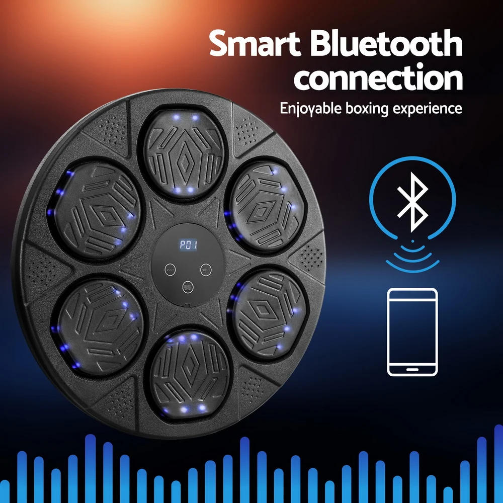 Everfit Music Boxing Machine Bluetooth Wall-Mounted Punch Target w/ LED Display