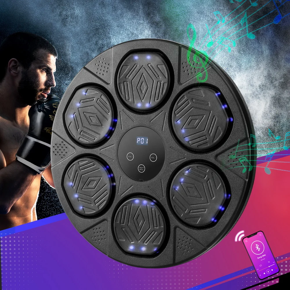Everfit Music Boxing Machine Bluetooth Wall-Mounted Punch Target w/ LED Display