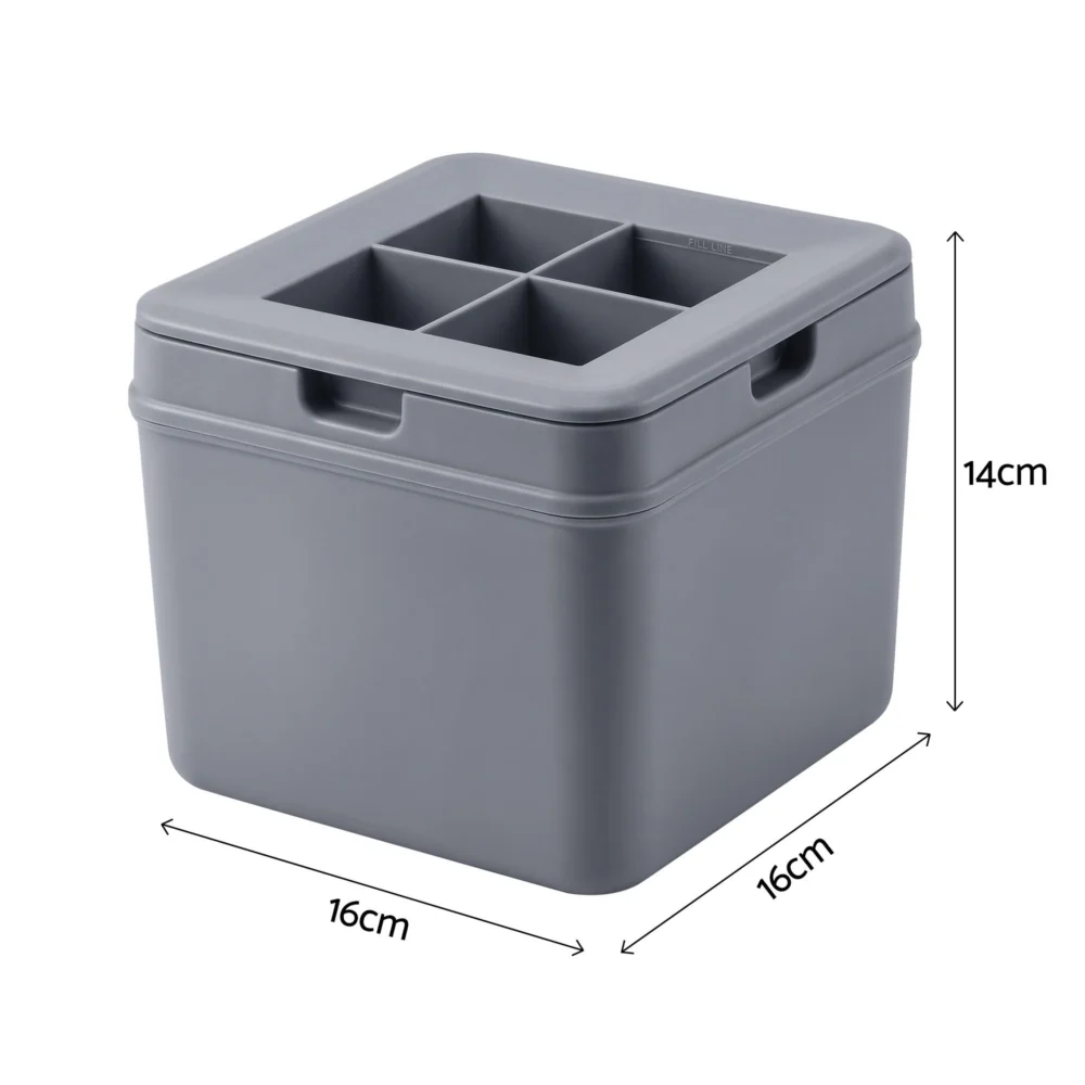 Artiss 5cm Clear Ice Mold Whiskey Large Square Ice Cube Tray