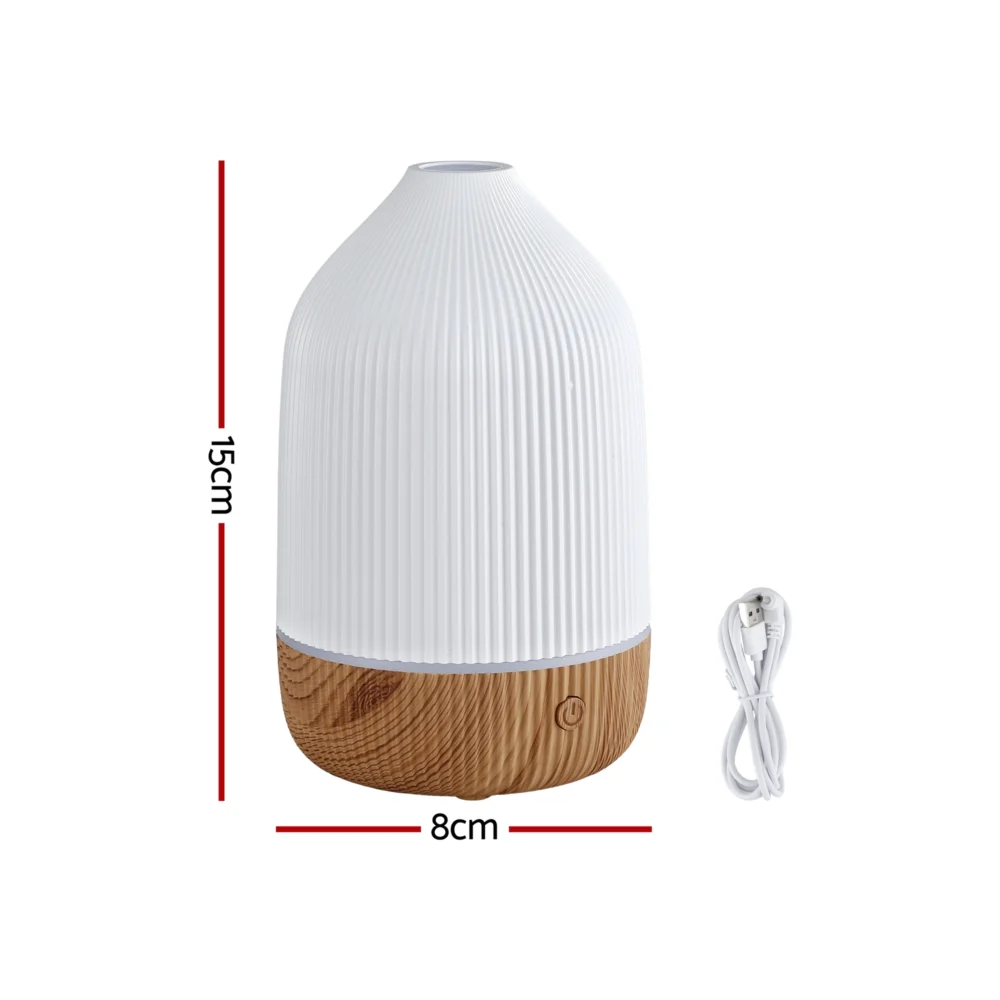 Devanti Ultrasonic Aroma Diffuser Aromatherapy 100ml LED Lights Iron Humidifier