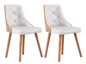 1 Set of 2 Artiss Dining Chairs White PU
