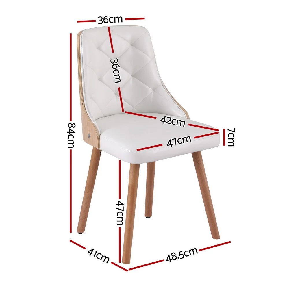1 Set of 4 Artiss Dining Chairs White PU