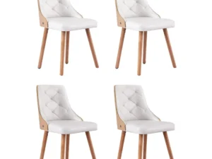 1 Set of 4 Artiss Dining Chairs White PU