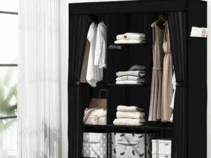 Artiss Large Portable Clothes Closet Wardrobe with Shelf Black
