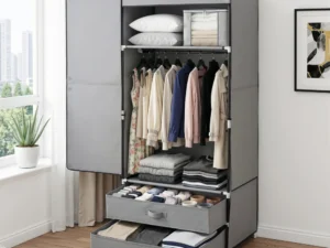 Artiss Large Portable Clothes Closet Wardrobe with Magnetic Door Grey