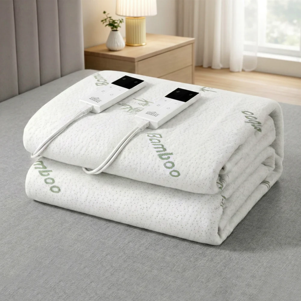 Giselle Electric Blanket Bamboo Fabric Double Fitted Heated Pad Underlay