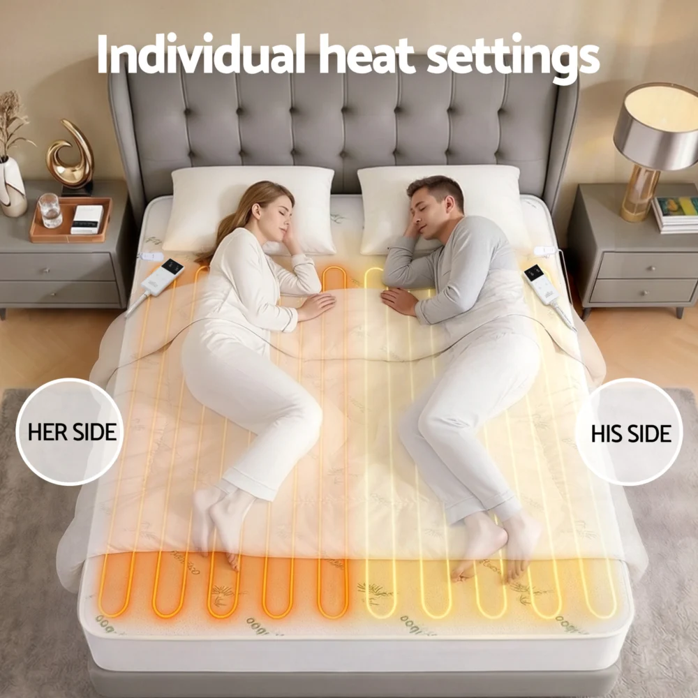 Giselle Electric Blanket Bamboo Fabric Double Fitted Heated Pad Underlay