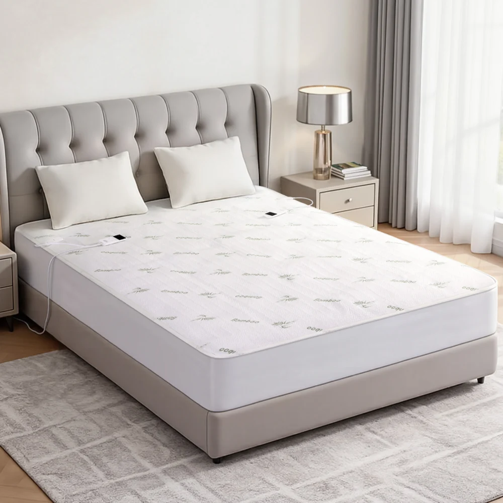 Giselle Electric Blanket Bamboo Fabric Double Fitted Heated Pad Underlay