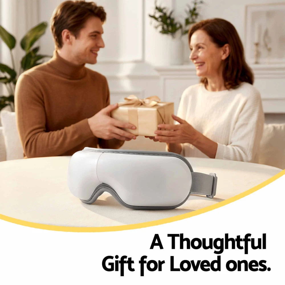 Livemor Eye Massager w/ Heat & Vibration | 180° Foldable Electric Eye Heat Mask